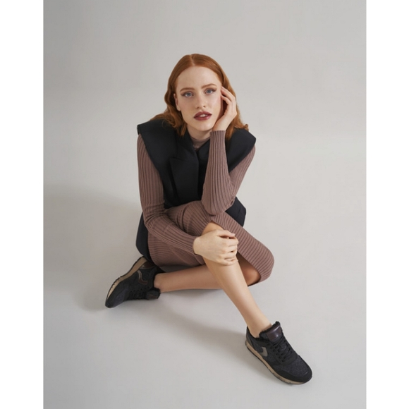 VOILE BLANCHE JULIA FUR SHEEPSKIN-LINED SNEAKERS Size 41 US 11 Gray - Picture 8 of 12